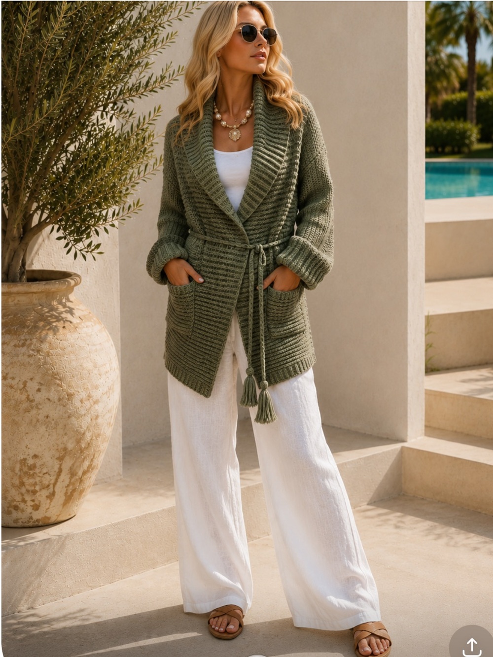 🔥STUNNING Odd Molly boho chunky grunge cardigan SzS M Green PriceFirm